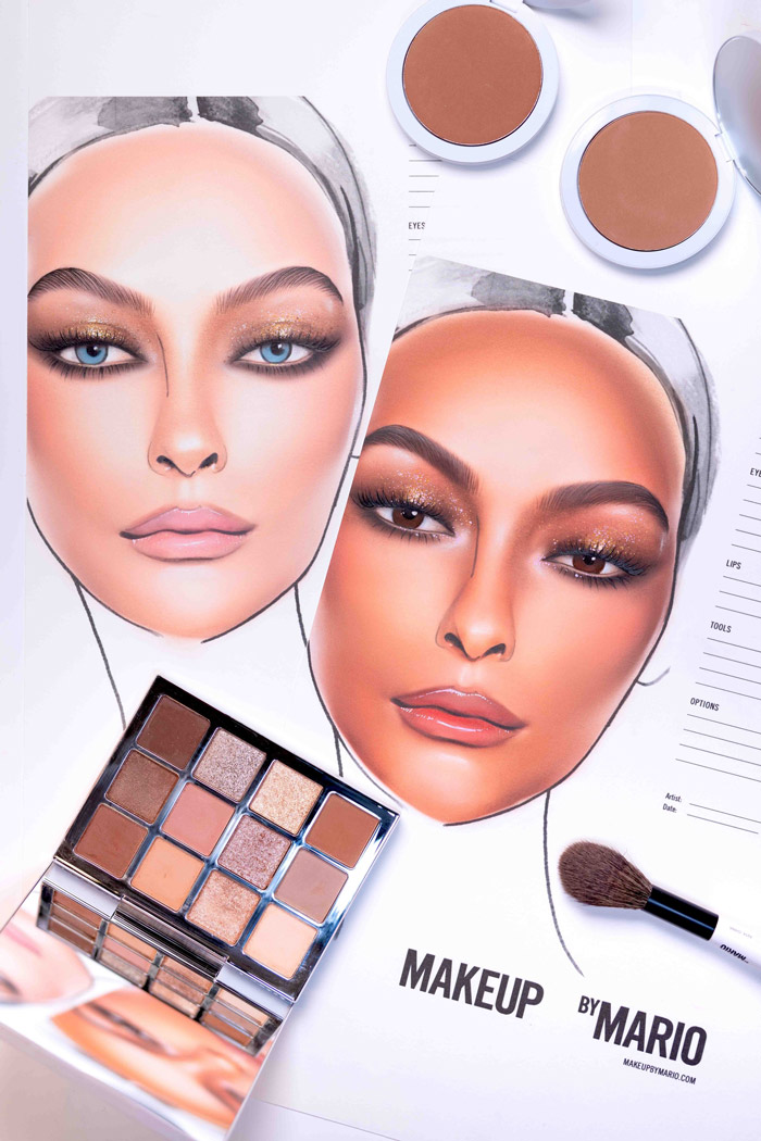2+face+charts+with+makeup+by+mario+palette