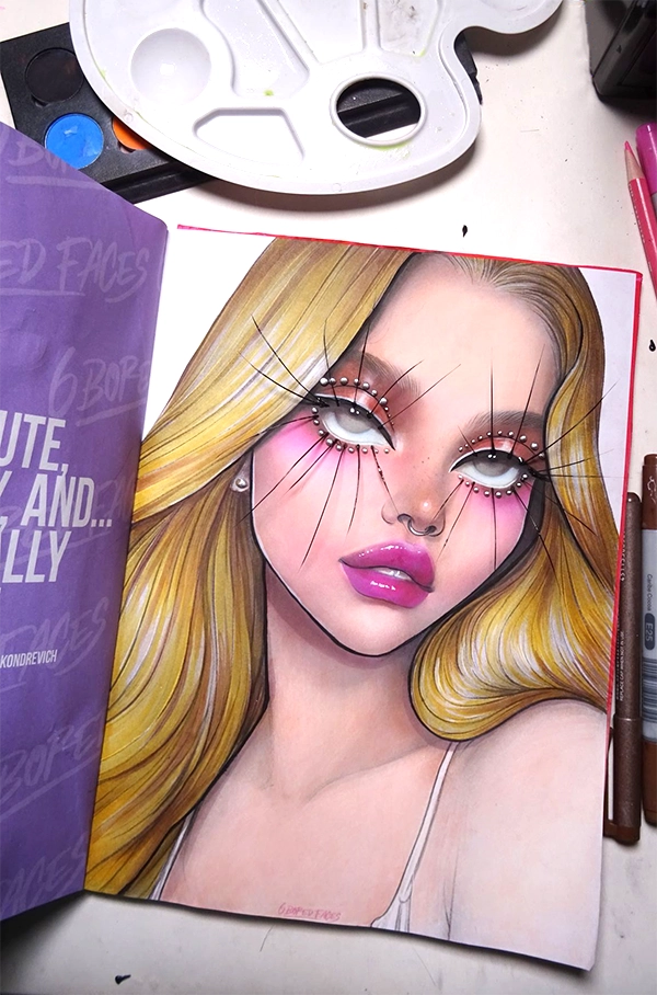 spread of book called six bored faces